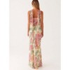 Mocamel Women Summer Slim Fit Floral Off Shoulder Long Tube Dress With Scarf For Cocktail Parties - 3 of 4
