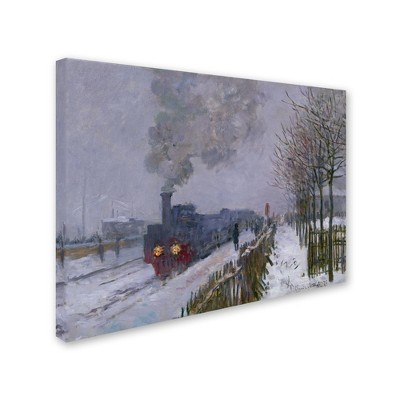 Trademark Fine Art -Claude Monet 'Train In the Snow' Canvas Art