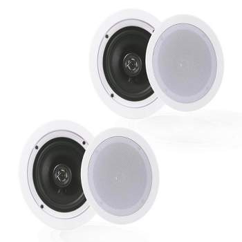 Pyle Audio PDIC1651RD 5.25 Inch Flush Mount Speaker System with White Grills for Home Theater In Ceiling In Wall Stereo Sound Audio (2 Pack)