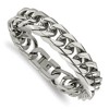 Black Bow Jewelry Men's 16mm Stainless Steel Rambo Double Curb Chain Bracelet, 8.25 Inch - 3 of 4