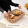 Attop Scalloped Edge Rectangular Wicker Tray with Handles 15.75x11.5in Coffee Table Serving Tray Boho Entryway Decor - 3 of 4