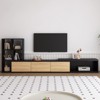 KTMBDW TV Stand, Entertainment Center with Storage Cabinet and 3 Tier Bookshelves, Sliding Tabletop, Extendable Media Console Table for Living Room - 3 of 4