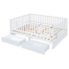 CAVINAS Full Size Wood Montessori Bed with 2 Drawers and Safety Guardrails,Modern Floor Bed Can Split Into 2 Beds,Toddler Bed for Bedroom - 4 of 4