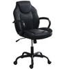 APRILSOUL Gaming Office Chair Black Faux Leather 1pc Chairs Casters Plush Padded Chair w Arms Comfortable Modern Stylish - 2 of 4