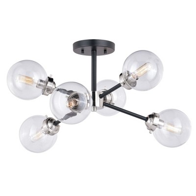 Vaxcel Orbit 6 - Light Flush Mount in  Satin Nickel