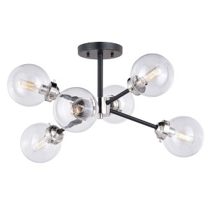 Vaxcel Orbit 6 - Light Flush Mount in  Satin Nickel - 1 of 4