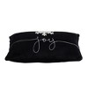 TopComfy Support Pillow Set of 2 Black Velvet Pillows with Embroidered Joy and Snowflake for Holiday Decor, Black, 5.7"*4.22"*4.32" - 3 of 4