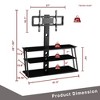 Airsurfer Black Multi-Function Angle And Height Adjustable Tempered Glass TV Stand - 4 of 4