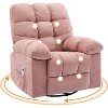 Rocking Recliner Chair with Vibration Massage and Heat, 360° Swivel Oversized Recliner Sofa with Side Pocket, Perfect for Living Room,Bedroom,Nursery - 2 of 4