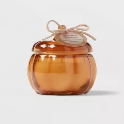 4oz Glass Bourbon Pumpkin 1-Wick Candle Gold - Threshold™