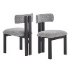 Set of 2 Upholstered Dining Chairs Armless Chairs Accent Chairs with Metal Legs, Gray+Black/Dark Brown+White/Beige+Natural-ModernLuxe - 4 of 4