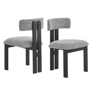 Lyngins Modern Dining Chairs with U-shaped Seat,Upholstered Kitchen Chairs Set of 2 with Curved Backrest,Metal Chairs for Kitchen,Dining Room - 1 of 4