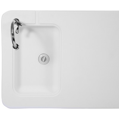 46-Inch White Plastic Portable Fish Cleaning Table with Sink