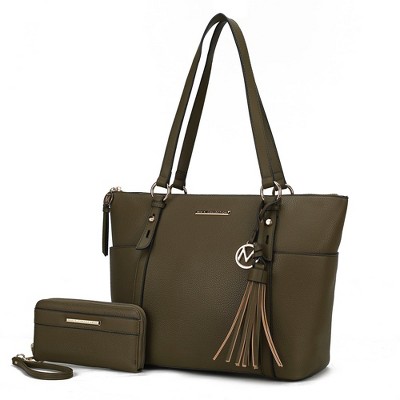 MKF Collection Gloria Vegan Leather Women’s Tote Bag with Wallet Set by Mia K