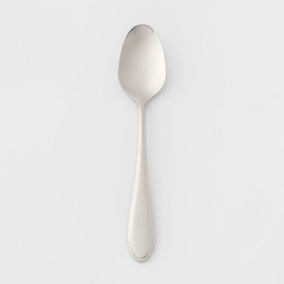 C.A.C. SSLS-8F, 8.5-inch Stainless Steel Serving Spoon with Flat Edge, DZ