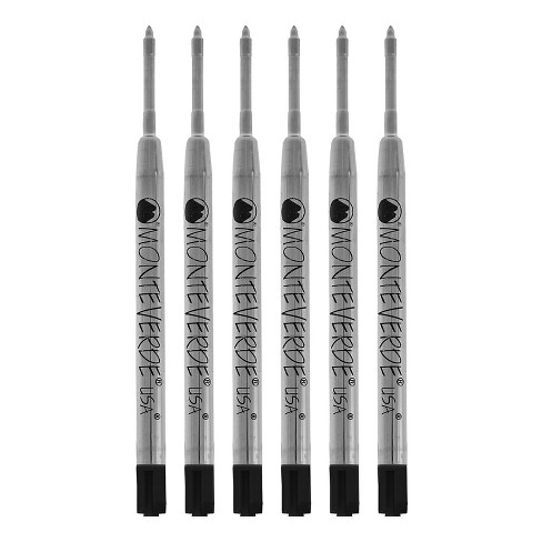 Monteverde Ballpoint Pen Refill Extra Fine Point Black Ink 6 Pack (p113bk)  : Target