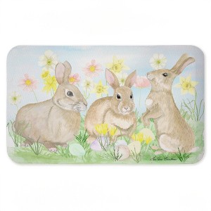 Stupell Industries Easter Bunnies in Grass Printed Anti-Fatigue Floor Mat, design by Lee Ann Sanders, 30"x18" - 1 of 4