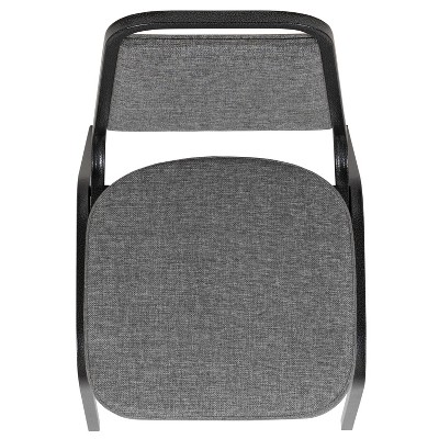 Silver Vein Frame Gray Fabric Stacking Banquet Chair