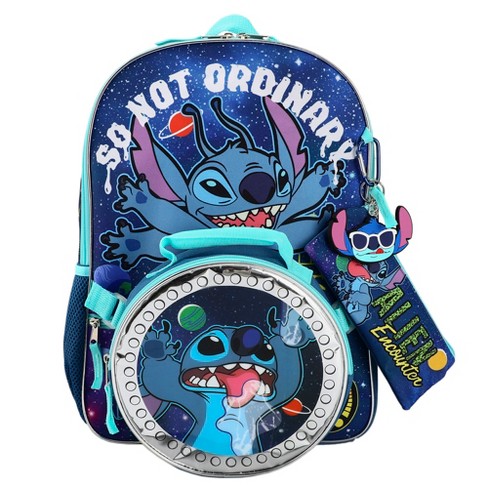 Disney Lilo and Stitch Mini Backpack and Lunch Box Bundle - 4 Pc Set with  11 Stitch School Bag, Stitch Lunch Bag, More for Boys and Girls | Stitch