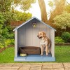 SEVOBAL Pet Crates and Houses Ventilated Dog House with Elevated Floor, Weatherproof Puppy Shelter for Breeds Easy Clean, Blue, 26.26"*24.57"*25.83" - 2 of 4