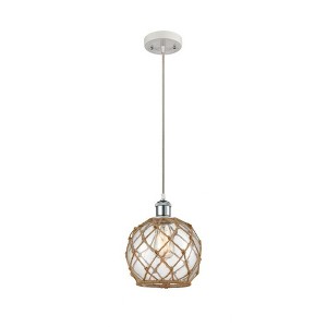 Farmhouse Rope - 1 Light Cord Hung Mini Pendant In Industrial Style-10 Inches Tall and 8 Inches Wide - 1 of 1