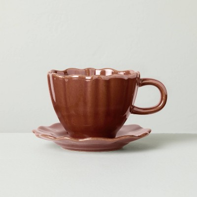 5oz Scalloped Stoneware Espresso Cup - Hearth & Hand™ with Magnolia