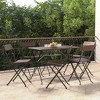 vidaXL Folding Bistro Chair Set of 6 - Brown - 2 of 4