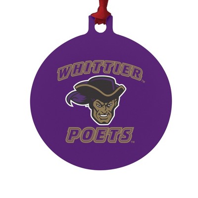 Whittier College Poets Logo Aluminum Holiday Christmas Tree Ornament