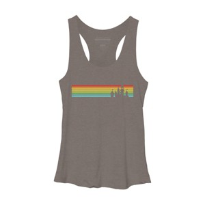 Design By Humans Retro Castle Sunset Stripes By Racerback Tank Top - 1 of 2