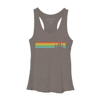 Design By Humans Retro Castle Sunset Stripes By Racerback Tank Top