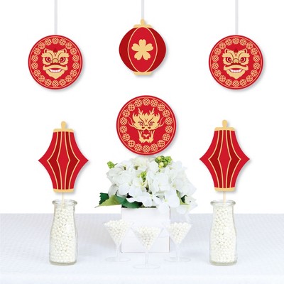 40PCS 2024 Chinese New Year Decorations,Lunar New Year Decor Red