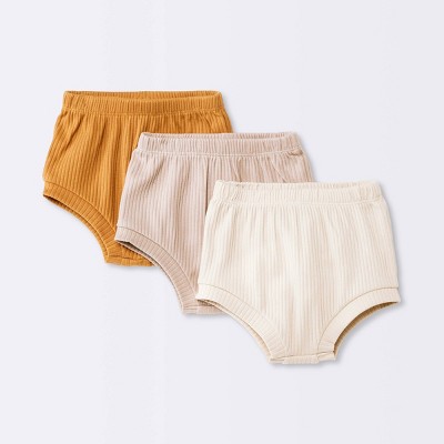 Image of Baby 3pk Wide Ribbed Bloomer - Cloud Island™ Khaki 3-6M