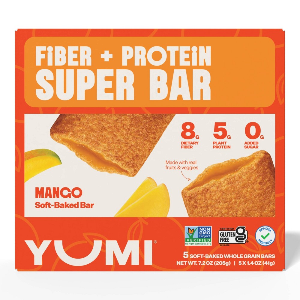 YUMI Fiber + Protein Super Bar Mango - 7.2oz/5ct
