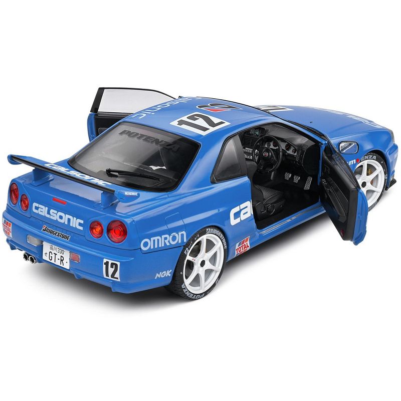 2000 Nissan Skyline GT-R (R34) Streetfighter RHD #12 Blue "Calsonic Tribute" "Competition" 1/18 Diecast Model Car by Solido, 4 of 6