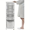 Racxily Modern Upgraded 3-Tier Rolling Laundry Basket Large Capacity Divided Movable Laundry Hamper Home Storage Organizer for Laundry - 3 of 4