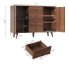 Brown 47inch Farmhouse Sideboard Buffet Cabinet Wood Storage Cabinet With 4 Drawers and 2 Doors Rustic Kitchen Buffet  Dining Room Storage Living Ro - 3 of 4