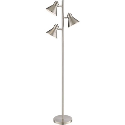 360 Lighting Modern Floor Lamp 3-Light Tree Brushed Steel Adjustable Heads for Living Room Reading Bedroom Office