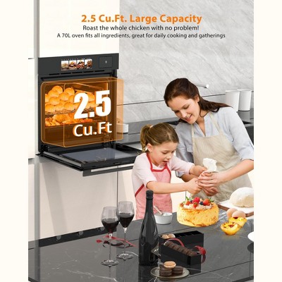 Single Wall Oven 24", Built-in Electric Ovens with Steam&Grill&Air Frying Mode