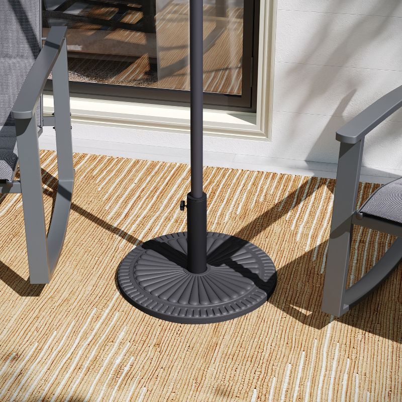 Flash Furniture Kona Universal Cement Patio Umbrella Base with Sunburst Patterned Weatherproof Plastic Polymer Coating, 2 of 9