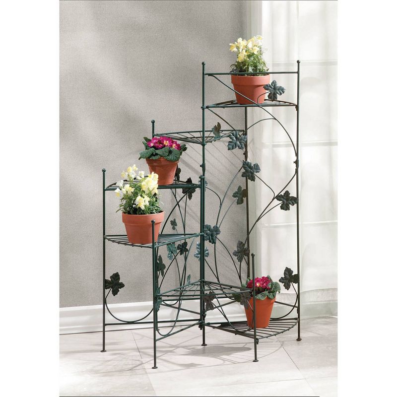 3.9&#34; Indoor/Outdoor Iron Ivy Design Staircase Plant Stand Black - Zings &#38; Thingz, 3 of 5