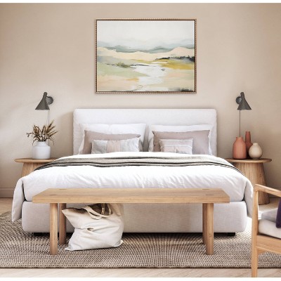 Gold Framed Abstract Landscape Canvas Painting, 32" x 42"