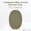 American Atelier Olive Oval Tray with Gold Trimming & Handles - 2 of 4