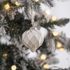 NAYSAYE Party Decoration and Accessories Set of 12 Glass Christmas Ball Hanging Ornament for Holiday Celebration, White, 2.8"*3"*0.11" - 2 of 4