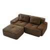 AENKYO 82-Inch Square Cloud Couch Modular Sectional Loveseat Sofa, No Assembly Required - Deep Seat Ergonomic Floor Lounge for Living Room - Camel - 4 of 4