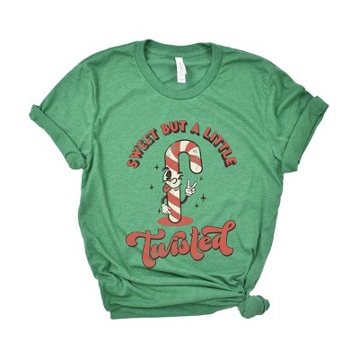 Simply Sage Market Women's A Little Twisted Candy Cane Short Sleeve Graphic Tee
