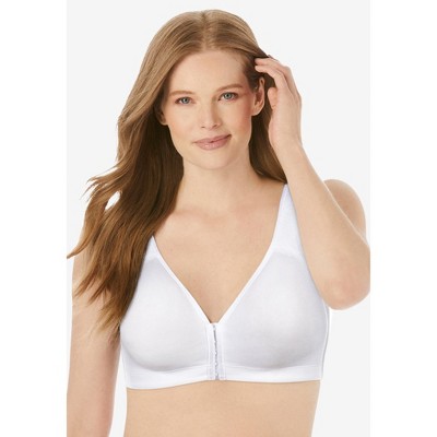 Catherines Cotton Comfort Front-Close No-Wire Bra