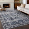 Large Area Rugs 9x12 Machine Washable Traditional Indoor Mat, Stain-Resistant Oriental Distressed Dining Room Rug, Foldable Thin Floor Carpet - 2 of 4