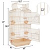 Yaheetech Open Top Metal Birdcage Parrot Cage with Slide-out Tray And Feeders - 3 of 4