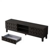 Modern TV Stand for TVs up to 75", TV Console Media Console Sideboard Storage Cabinet with 4 Drawers, Black+Gray/White/Dark Brown - ModernLuxe - 4 of 4
