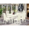 HomeStock 7-Piece Rectangle Linen White Finish Solid Wood Top Dining Table with 6 Chairs - 2 of 4